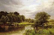 George Turner Fishing on the Trent oil painting on canvas